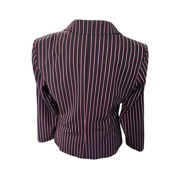 Argent Pinstripe Classic Single Breasted 2 Button Blazer Jacket Navy/Red Size 6 - Picture 4 of 10